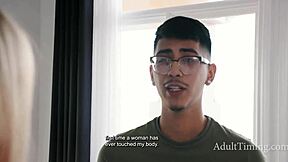 Virgin Milf Masseuse Shaved Pussy Nuru Massage Sees Naked Man First Time