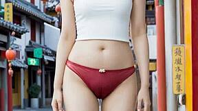 Chinatown models pose in sexy lingerie and panties