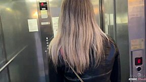 i can't believe this risky public blowjob from blonde slut deepthroating cum in mouth and swallowing all of it