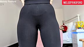 melody radford's huge tits burst thru sheer leggings!