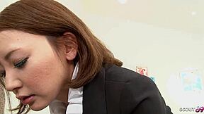 Japanese Teacher Seduces Old Man and Young Boy for Uncensored MMF 3some Creampie