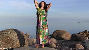 does norma a's shaved pussy ache for baltic beach fingering?