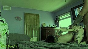 whoa my tatted goth girlfriend rides rough making him explode multiple times sloppy