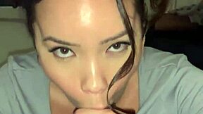 Asian Blogger Bares Big Tits and Ass for Raw Interracial Creampie with Black Bull