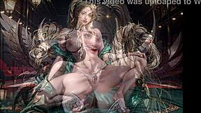 My ai blonde bikini flashes pussy in castle nude