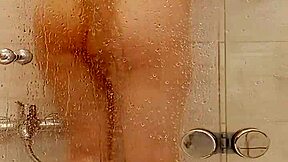 big tit milf caresses fat ass and pussy in homemade bath soak