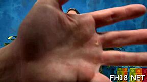 whoa this massage turns into hot teen oiled tits sucking and fucking