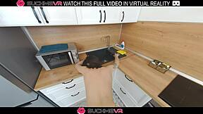 Sexy brunette kaya finch moans hard kitchen pounding vr bliss