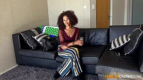 Big tits nubian milf takes sloppy throat fuck then POV pussy railing