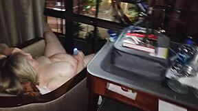 Ever seen granny naked masturbating over city lights?