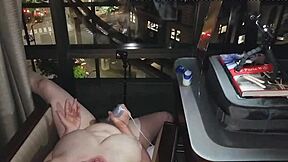 Ever seen granny naked masturbating over city lights?