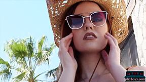 krystal kitten redhead milf strips naked gets wet outdoors