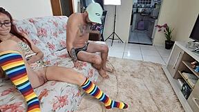 my taboo teen half-sister studies with no panties on