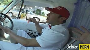 Shaved Pussy Brunette Craves Cock After Ice Cream Tease