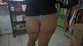 my sexy stepmom cleans bedroom in thong for stepson