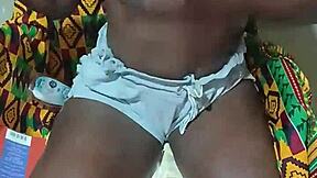 petite ghanaian babe fingers her tight pussy solo at home