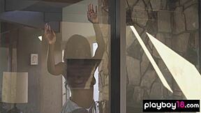 victoria antoinette hot ebony teen strips lingerie bares natural tits pussy