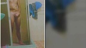 Skinny Brazilian Amateur Shower Bath Masturbation Compilation Cums Hard on Huge Cock