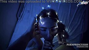 Brunette Stepsis Surprises with Deepthroat Blowjob and Rough Doggystyle Ride