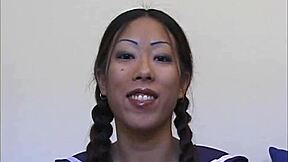 18 year old asian teen fucked cowgirl to hardcore orgasm