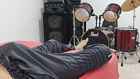 man strokes monster cock hard in homemade domination solo cam!