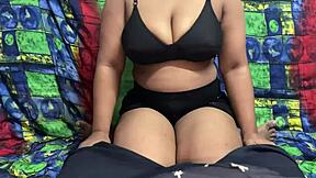 Step-Sis Feels Brother's Cock Deep While Fingering Her Wet Squirt Pussy