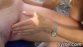 Two milfs hitchhiking lure stranger into outdoor threesome bliss