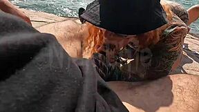 Skinny Tattooed Brazilian Teens Deepthroat Blowjobs on Beach Public POV Wet Pussy Action