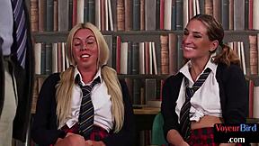 CFNM College Sluts Watch Old Perv Stroke Massive Load!