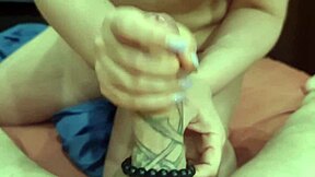 Stepmom's Perfect Big Natural Tits in Close-Up Blowjob and Handjob Home Massage Video