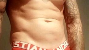 Blue-eyed exhibitionist flashes monster cock in public shower after bath