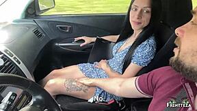 Stepmom's Deepthroat Thrill With Stepson Car Throatpie