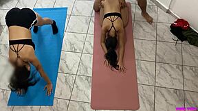 Padrastro Trains Hot Adoptive Hijastras Then Fucks Bent Over Yoga Doggystyle