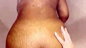 Thick Ebony Babe's Shower Pound By Huge Cock!