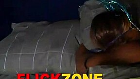 Step bro fingers curvy step sis close-up in homemade casting bed scene