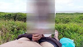 Juicy African Amateur Gets Quick Public Beach Creampie with Outdoor Lick and Pussy Pound