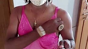 indian cd lara dsouza tempts in pink satin nighty for mature play