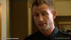 security guards pound this bound milf's ass in rough anal session