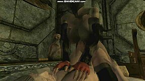 Skyrim's Anri seduces with big tits and ass for young old fuck