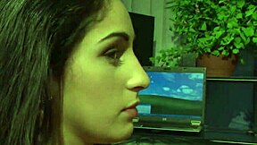 Dominatrix babe binds sub in stockings for dildo punishment and domination