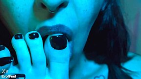 don't you crave licking my soft ticklish latina feet while i choke you with my toes?