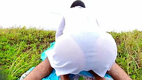 Juicy African Amateur Gets Quick Public Beach Creampie with Outdoor Lick and Pussy Pound