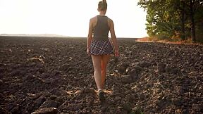 wanna see this schoolgirl's upskirt panties flash? full back cameltoe tease on hidden cam outdoors