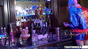 Leya Falcon Stuffing Autumn Rain's Ass with Toys Before Bent-Over Doggystyle