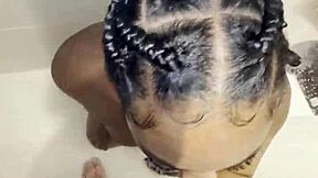 Thick Ebony Babe's Shower Pound By Huge Cock!