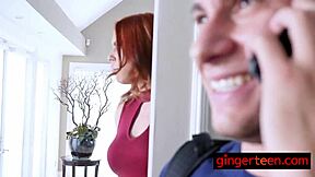 bet this ginger's pussy throbs after fingering. huge cock drills her fresh from bath