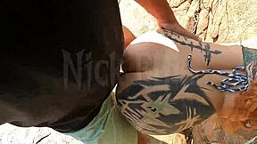 Skinny Tattooed Brazilian Teens Deepthroat Blowjobs on Beach Public POV Wet Pussy Action