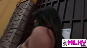 Super busty peruvian beauty rides cock raw on street condom fails beautifully