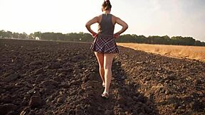 wanna see this schoolgirl's upskirt panties flash? full back cameltoe tease on hidden cam outdoors