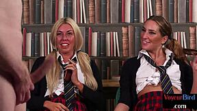 CFNM College Sluts Watch Old Perv Stroke Massive Load!